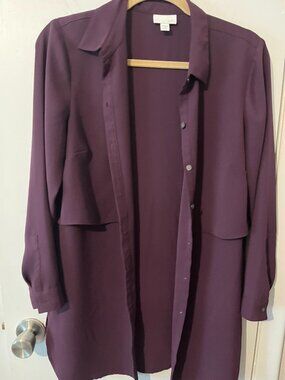 J JILL PURPLE TUNIC BLOUSE SZ PS